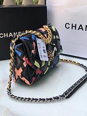 Kitlife Chanel 19 Medium Flap Bag in Multicolor Printed Silk - 83123227 - 26 x 16 x 9 cm - 5