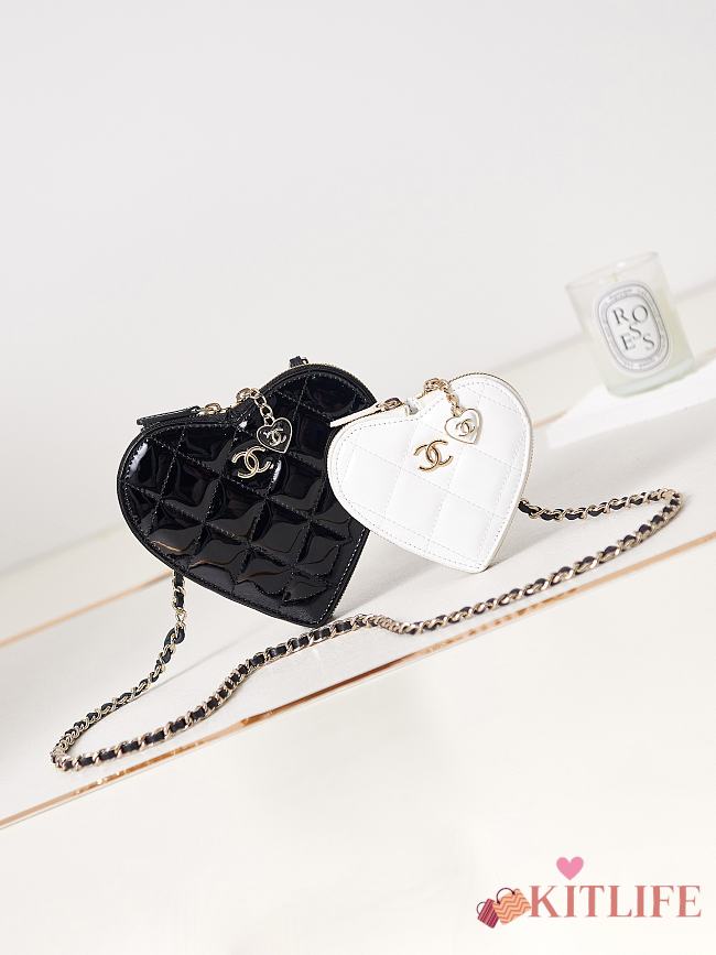 KITLIFE CLUTCH WITH CHAIN Black & White - 15x13x2 cm - 1