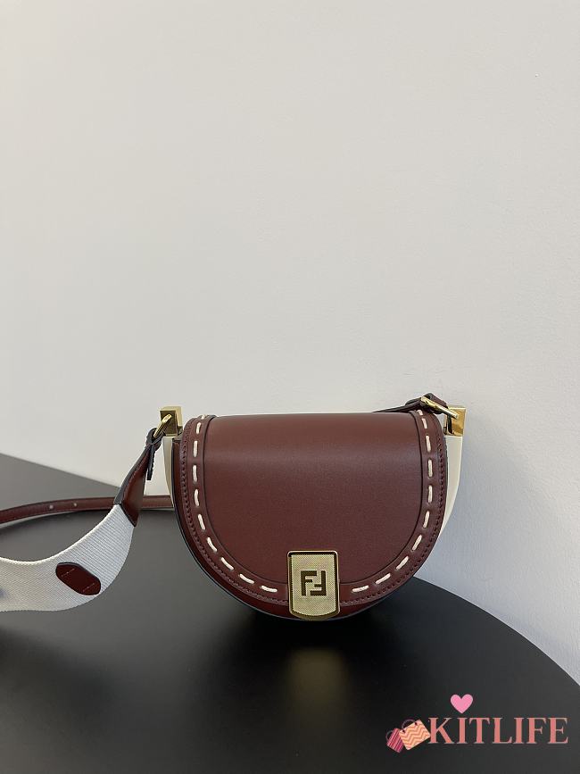 Kitlife Fendi Moonlight Shoulder Bag Brown Leather - 21 x 9 x 14 cm - 1