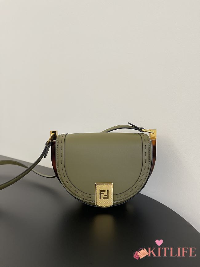 Kitlife Fendi Moonlight Shoulder Bag Green Leather - 21 x 9 x 14 cm - 1