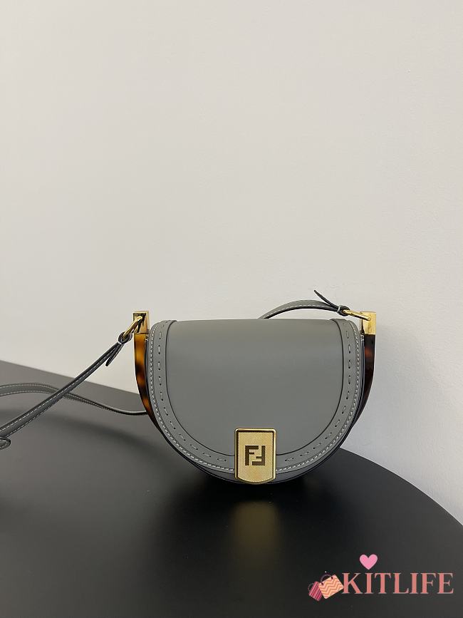 Kitlife Fendi Moonlight Shoulder Bag Gray Leather - 21 x 9 x 14 cm - 1