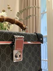 Kitlife GUCCI Globe Trotter GG Supreme Bamboo Handle Beauty Case Black - 23 x 16.5 x 9.5 cm - 2