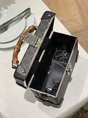 Kitlife GUCCI Globe Trotter GG Supreme Bamboo Handle Beauty Case Black - 23 x 16.5 x 9.5 cm - 4
