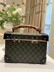 Kitlife GUCCI Globe Trotter GG Supreme Bamboo Handle Beauty Case Black - 23 x 16.5 x 9.5 cm - 6