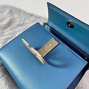 KITLIFE SMALL VSLING CALFSKIN HANDBAG WITH JEWEL HANDLE BLUE - W22xH17xD9 cm  - 4