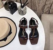 Kitlife Saint Laurent Women’s Cassandra Heeled Sandals Brown For Women  - 1