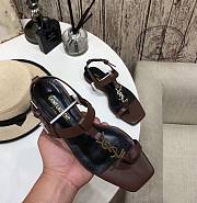 Kitlife Saint Laurent Women’s Cassandra Heeled Sandals Brown For Women  - 5