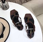 Kitlife Saint Laurent Women’s Cassandra Heeled Sandals Brown For Women  - 4
