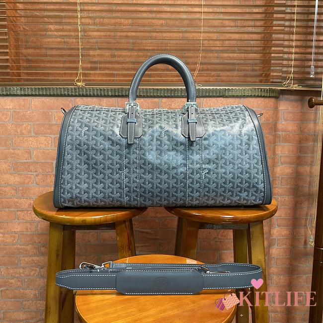 Kitlife Goyard Gray Goyardine Canvas & Clamecy Cowhide Croisière 50 - 48 x 28 x 22cm - 1