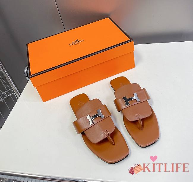 Kitlife Hermes Galerie Sandal 'Naturel' Brown  - 1