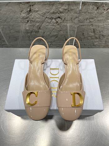 KITLIFE C'EST DIOR SLINGBACK PUMP Nude Patent Calfskin