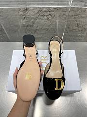 KITLIFE C'EST DIOR SLINGBACK PUMP Black Patent Calfskin - 6