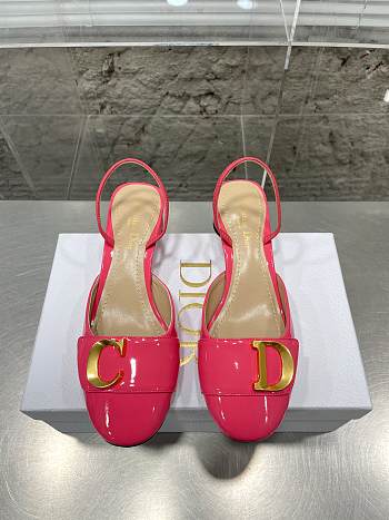 KITLIFE C'EST DIOR SLINGBACK PUMP Rose Patent Calfskin