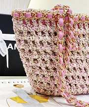 Kitlife Chanel Small Crochet Shopping Tote Pink - 36x20x12 cm - 3