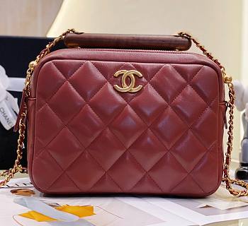 Kitlife Chanel Flap bag Lambskin Red 2023 - 13.5 × 21 × 6 cm