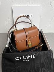 CELINE MINI TABOU IN SMOOTH CALFSKIN TAN BROWN - 16×3.5×12.5 CM - 1