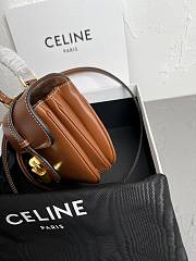 CELINE MINI TABOU IN SMOOTH CALFSKIN TAN BROWN - 16×3.5×12.5 CM - 4