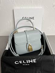 CELINE MINI TABOU IN SMOOTH CALFSKIN TAN BLUE - 16×3.5×12.5 CM - 1