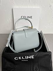 CELINE MINI TABOU IN SMOOTH CALFSKIN TAN BLUE - 16×3.5×12.5 CM - 4