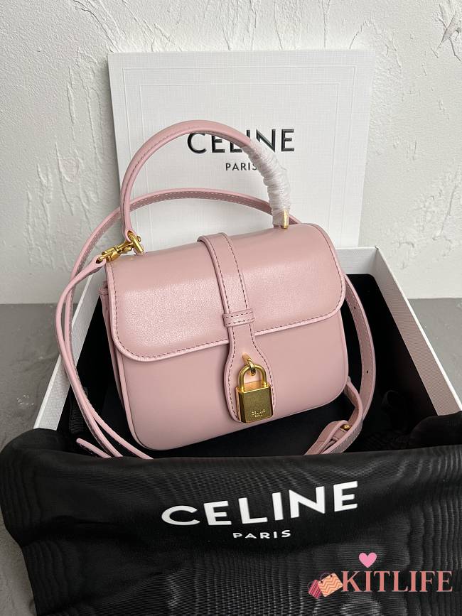 CELINE MINI TABOU IN SMOOTH CALFSKIN TAN PINK - 16×3.5×12.5 CM - 1