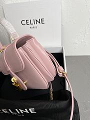 CELINE MINI TABOU IN SMOOTH CALFSKIN TAN PINK - 16×3.5×12.5 CM - 4