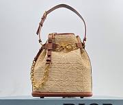 KITLIFE DIOR Fall23 MEDIUM C'EST BAG Natural Cannage Raffia  - 24 x 10 x 24.5 cm - 1