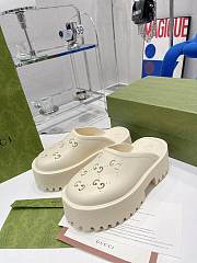 KITLIFE WOMEN'S PLATFORM PERFORATED G SANDAL WHITE  - 5