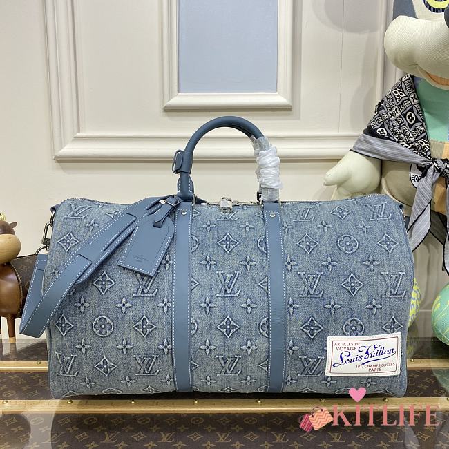 Kitlife Louis Vuitton Keepall Bandoulière 50 Denim Canvas 2023 - 50 x 29 x 22 cm - 1