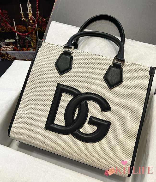 Kitlife DOLCE&GABBANA HANDBAGS WOMEN FABRIC BEIGE BLACK - 31 x 27 x 16 cm - 1