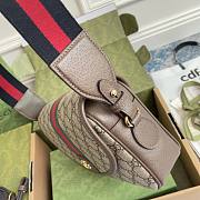 Kitlife Gucci Ophidia Mini GG Blue Red Strips Shoulder Bag Beige Ebony - 23 x  17 x  7 cm - 3