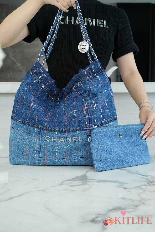 Kitlife Chanel 23A Washed Denim SS 2023 - 39 x 42 x 8 cm - 1