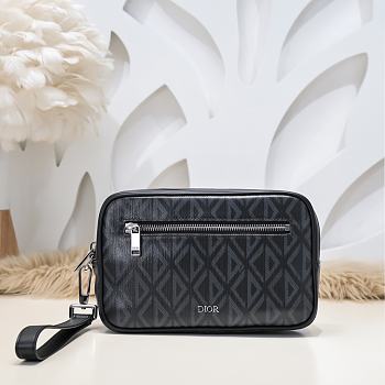 Kitlife Toiletry bag Dior Gray CD Diamond Canvas Black - 24 x 15.5 x 5 cm