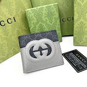 GUCCI WALLET WITH CUT-OUT INTERLOCKING G GRAY- 11 X 10 X 1.5 cm - 1