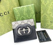 GUCCI WALLET WITH CUT-OUT INTERLOCKING G BLACK- 11 X 10 X 1.5 cm - 1