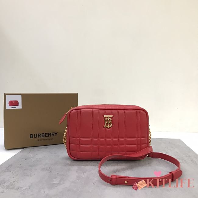 Kitlife BURBERRY Quilted Leather Small Lola Camera Bag Red - 24 x 6 x 15 cm  - 1