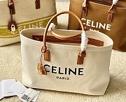 Kiltife Celine Women's Casual Style A4 Canvas & Leather Tote White - 44 x 32 x 16 cm - 1