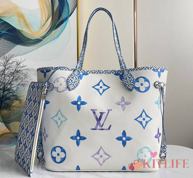kitlife Louis Vuitton Neverfull MM Blue SS 2023 - 31 x 28 x 14 cm - 1