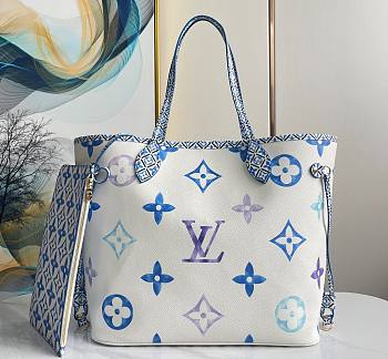 kitlife Louis Vuitton Neverfull MM Blue SS 2023 - 31 x 28 x 14 cm