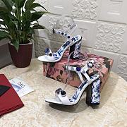 Kitlife D&G Printed Jewel Block-Heel Sandals Blue - 4