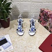 Kitlife D&G Printed Jewel Block-Heel Sandals Blue - 3