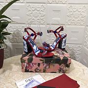 Kitlife D&G Printed Jewel Block-Heel Sandals Red - 6