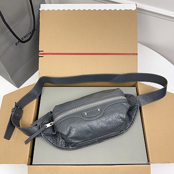 Kitlife Balenciaga Gray Motocross Classic Neo Lift Belt Bag - 31x16x5cm