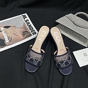 KITLIFE SANDALO SLIDER DONNA GG CON TACCO MEDIO BLUE - 1