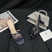 KITLIFE SANDALO SLIDER DONNA GG CON TACCO MEDIO BLUE - 5
