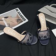 KITLIFE SANDALO SLIDER DONNA GG CON TACCO MEDIO BLUE - 4