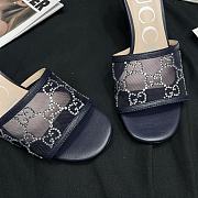 KITLIFE SANDALO SLIDER DONNA GG CON TACCO MEDIO BLUE - 2