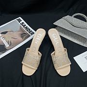 KITLIFE SANDALO SLIDER DONNA GG CON TACCO MEDIO BEIGE - 1