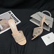 KITLIFE SANDALO SLIDER DONNA GG CON TACCO MEDIO BEIGE - 6