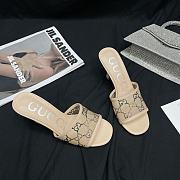 KITLIFE SANDALO SLIDER DONNA GG CON TACCO MEDIO BEIGE - 4