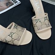 KITLIFE SANDALO SLIDER DONNA GG CON TACCO MEDIO BEIGE - 3
